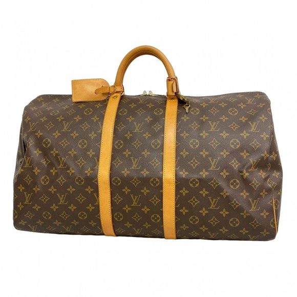 Louis Vuitton Monogram Keepall 55 Boston Bag M41424 Brown Men's and Women's - Picture 1 of 10